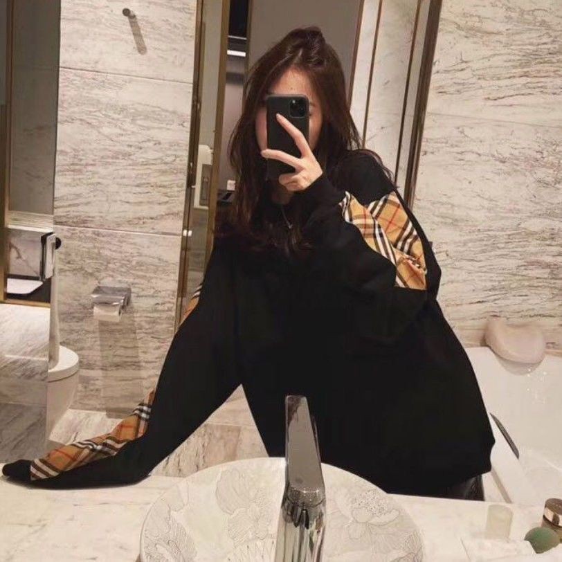 New ladies Korean loose seams with velvet warm sweaters