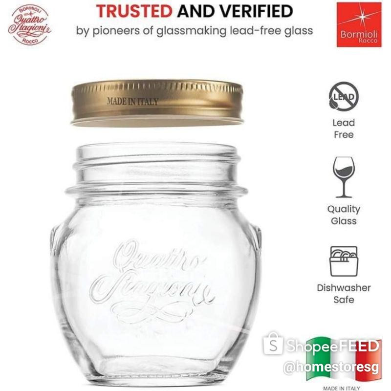 Lọ thủy tinh Hũ thủy tinh nắp vặn Quattro Amfora 300ml