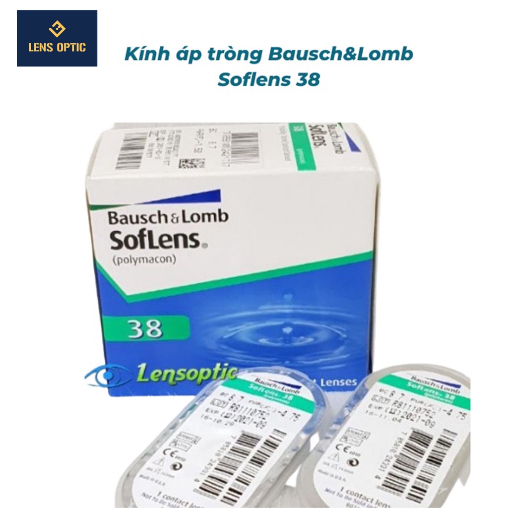 Kính áp tròng BAUSCH & LOMB dùng 3 tháng màu trong suốt có độ cận