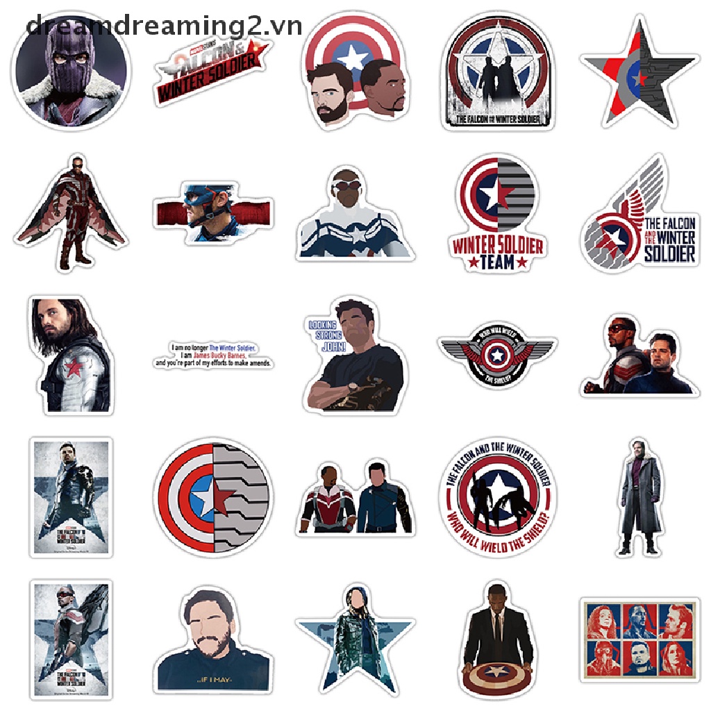 Bộ 50 Miếng Dán Trang Trí laptop Họa Tiết Chiến Binh Mùa Đông
