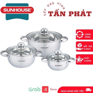 Bộ nồi inox 3 đáy Sunhouse