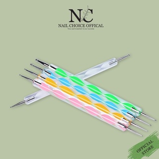 Set 5 cọ chấm bi nail - bút vẽ móng 2 đầu đủ size chuyên dụng cho thợ nail