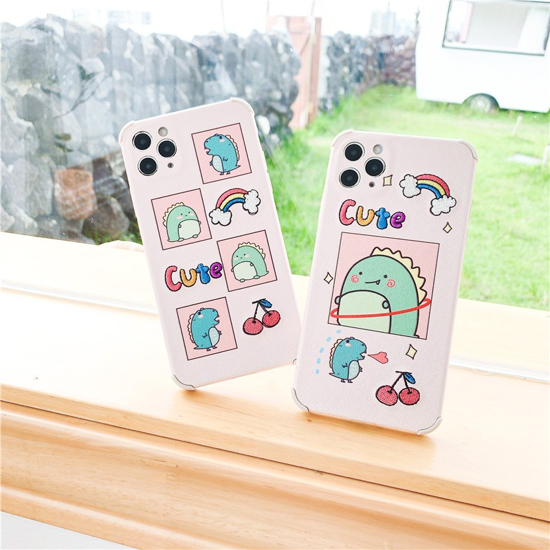 Ốp lưng iphone Dino thêu viền chống va đập 5/5s/6/6plus/6s/6splus/7/7plus/8/8plus/x/xr/xs/11/12/pro/max/plus/promax | BigBuy360 - bigbuy360.vn