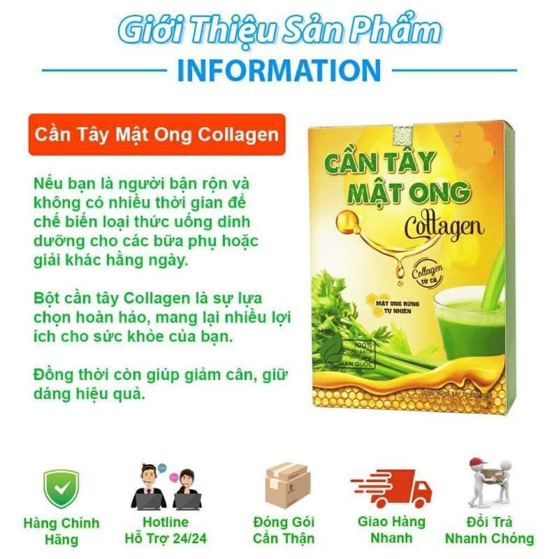 [QC Shop] Bột Cần Tây Mật Ong Collagen ❤ 𝑪𝒉í𝒏𝒉 𝒉ã𝒏𝒈 𝑭𝒓𝒆𝒆𝑺𝒉𝒊𝒑 ❤ Giảm Cân Đẹp Da, Đào Thải Mỡ Thừa, nước ép, không p