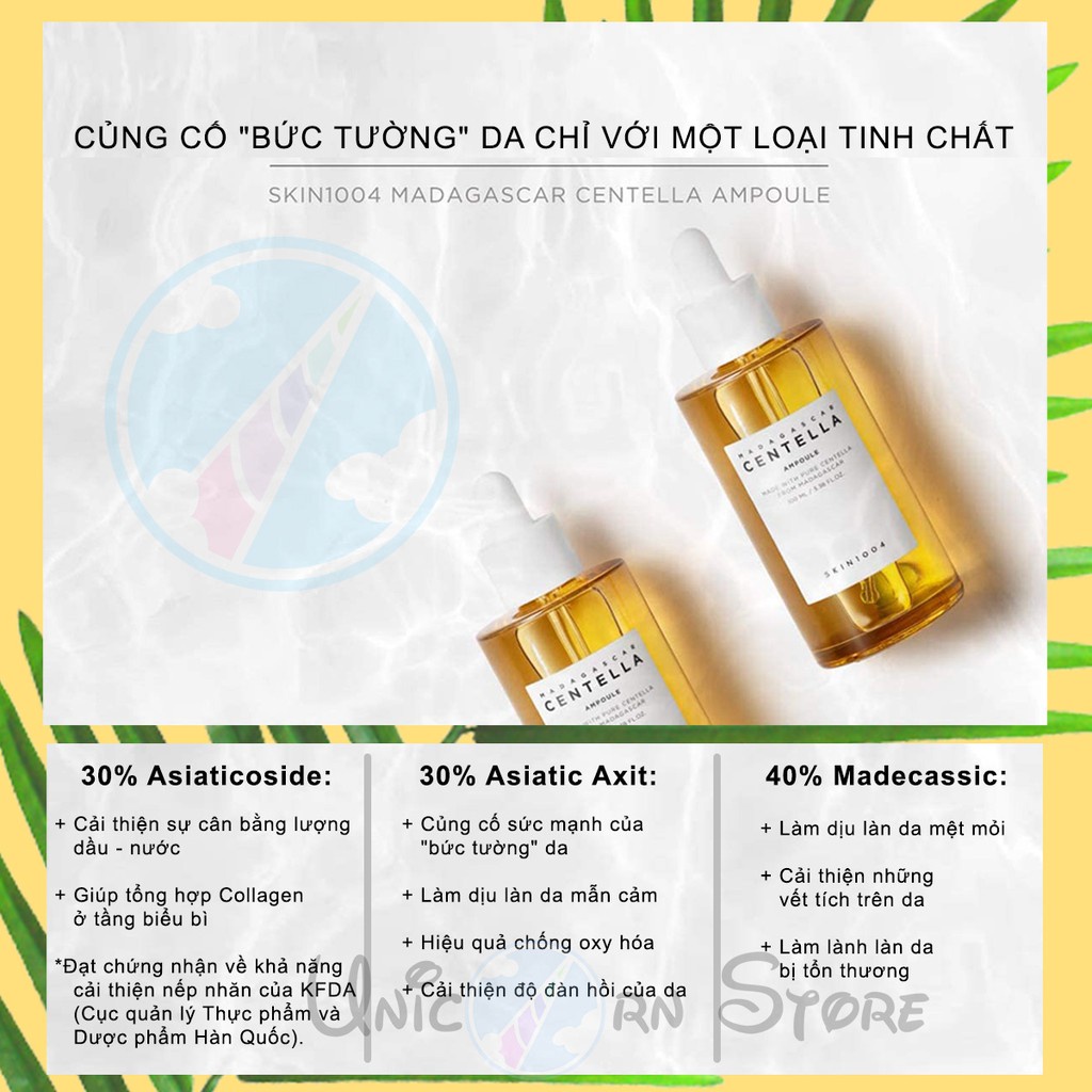Tinh Chất Dưỡng Da Rau Má Phục Hồi Da Skin1004 Madagascar Centella Asiatica Ampoule