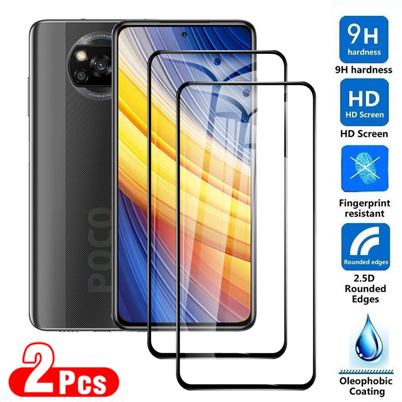 2 Kính Cường Lực Bảo Vệ Toàn Màn Hình Cho Xiaomi Poco X3 Nfc Mi Poco X 3 Pro Pocox3 Poko X3Nfc X3Pro