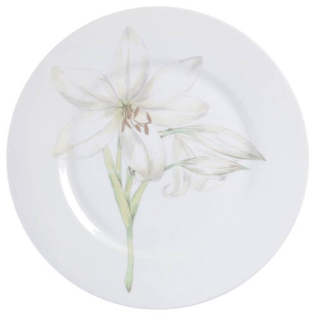 Dĩa thuỷ tinh Mỹ White Flower Corelle 7709-7710 (21.6cm-27cm)