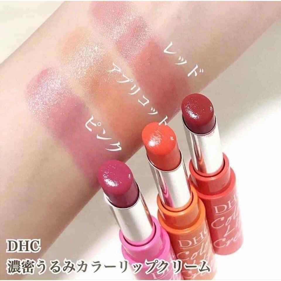Son Dưỡng Môi DHC Color Lip Cream Nhật Bản Có Màu Cam, Đỏ, Hồng