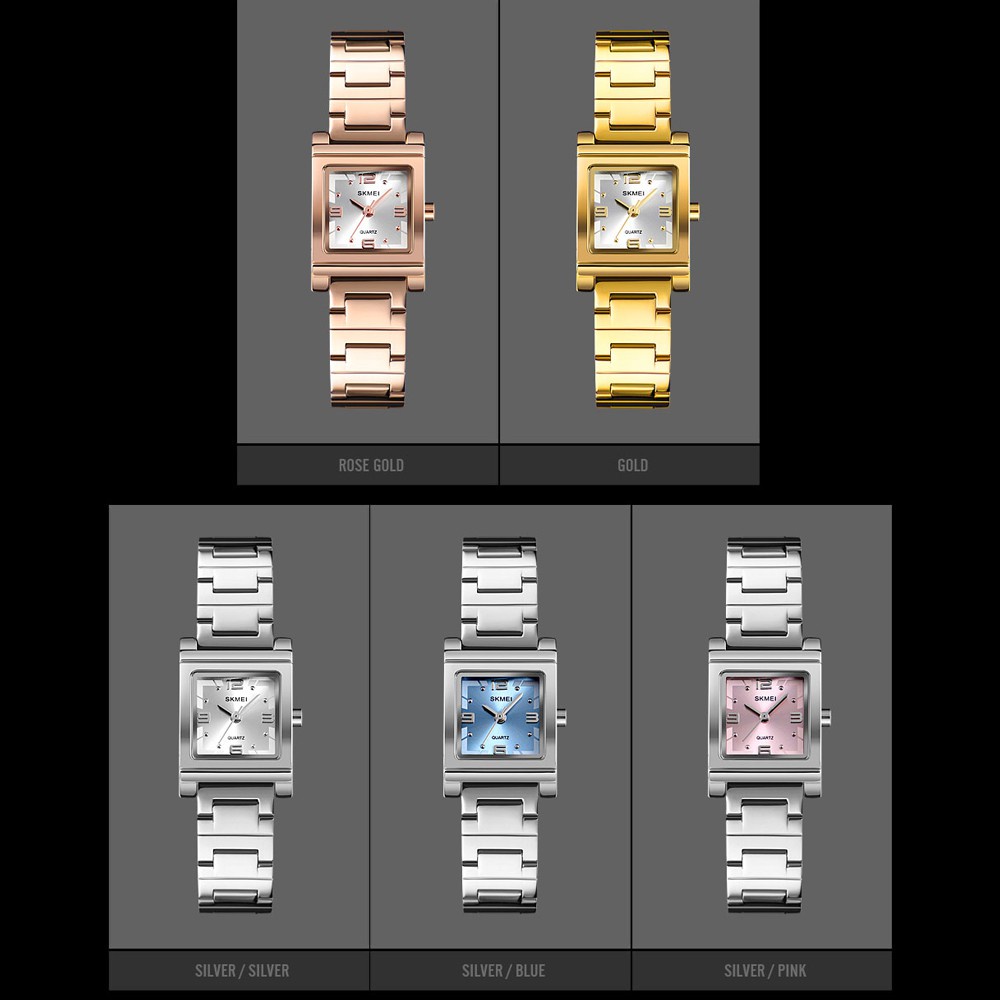 Đồng Hồ Quartz Mặt Vuông Dây Thép Không Gỉ SKMEI 1388