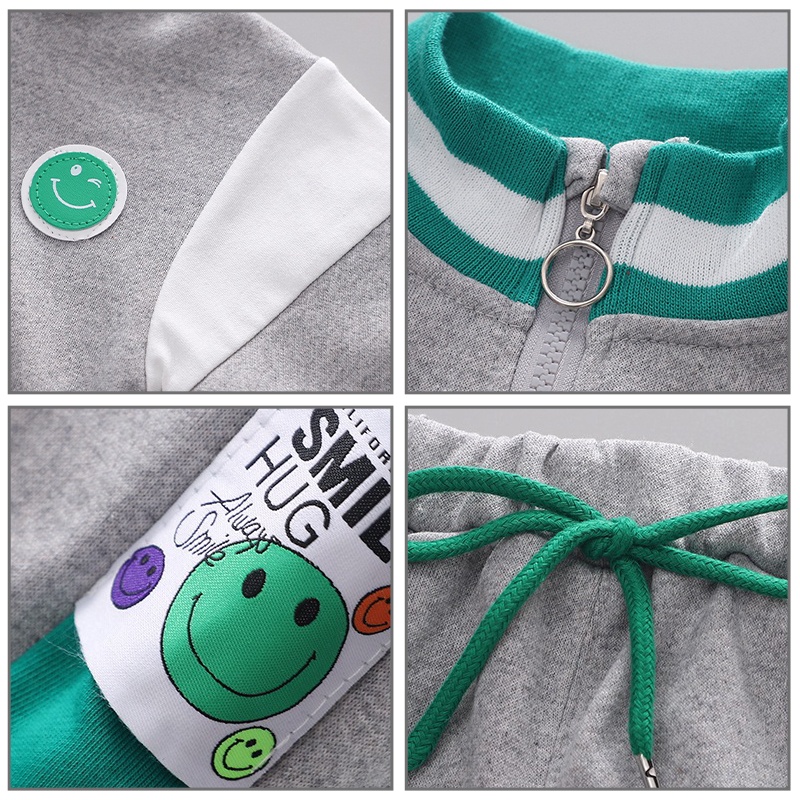 Bộ đồ thể thao AMILA dài tay cổ đứng có khoá kéo thời trang cho bé trai