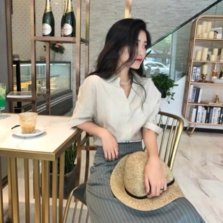 Váy nữ xinh/đầm vintage áo sơ mi kết hợp chân váy chữ A/set váy nữ//váy đẹp
