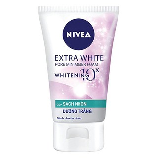 Sữa Rửa Mặt Kiểm Soát Nhờn Nivea Extra White Pore Minimiser Foam Whitening 10x 100g (Thái Lan)