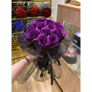 bó tròn 12 bông kim tuyến