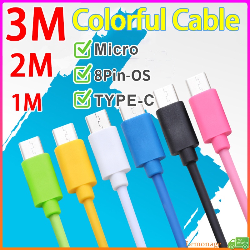 Dây Cáp Sạc Nhanh 1M 2M 3M Cổng Micro Usb / i / Type C Chất Lượng Cao