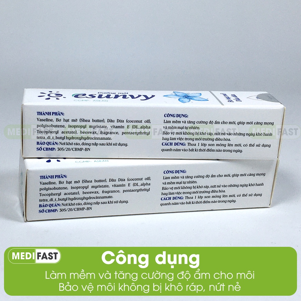Kem dưỡng môi Esunvy Tuýp 10g - dưỡng ẩm, chống nẻ môi từ thảo dược