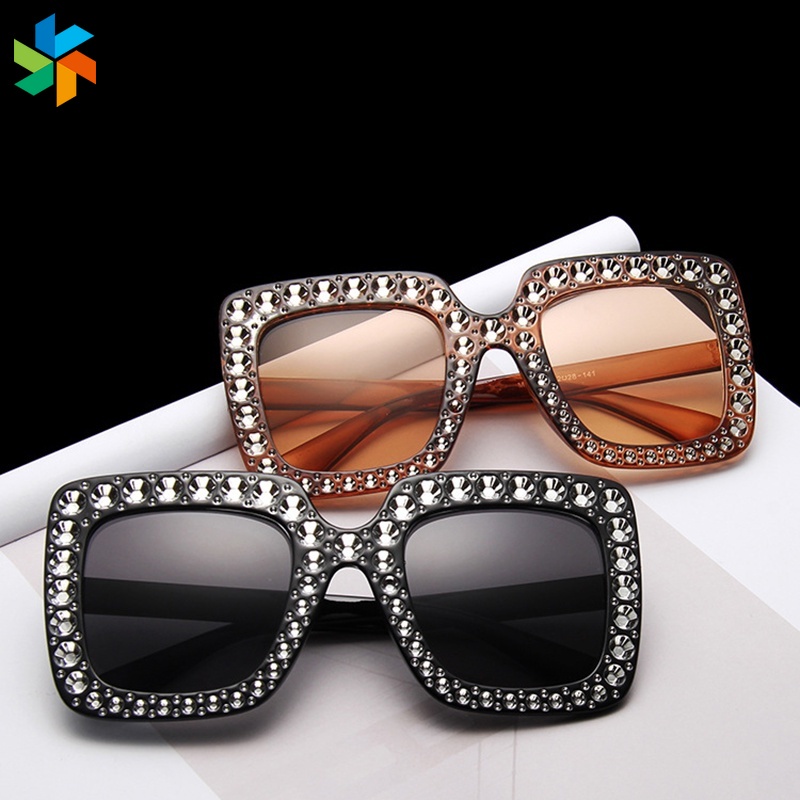 Kính Râm Oversized Đính Đá, Gọng Vuông JP6