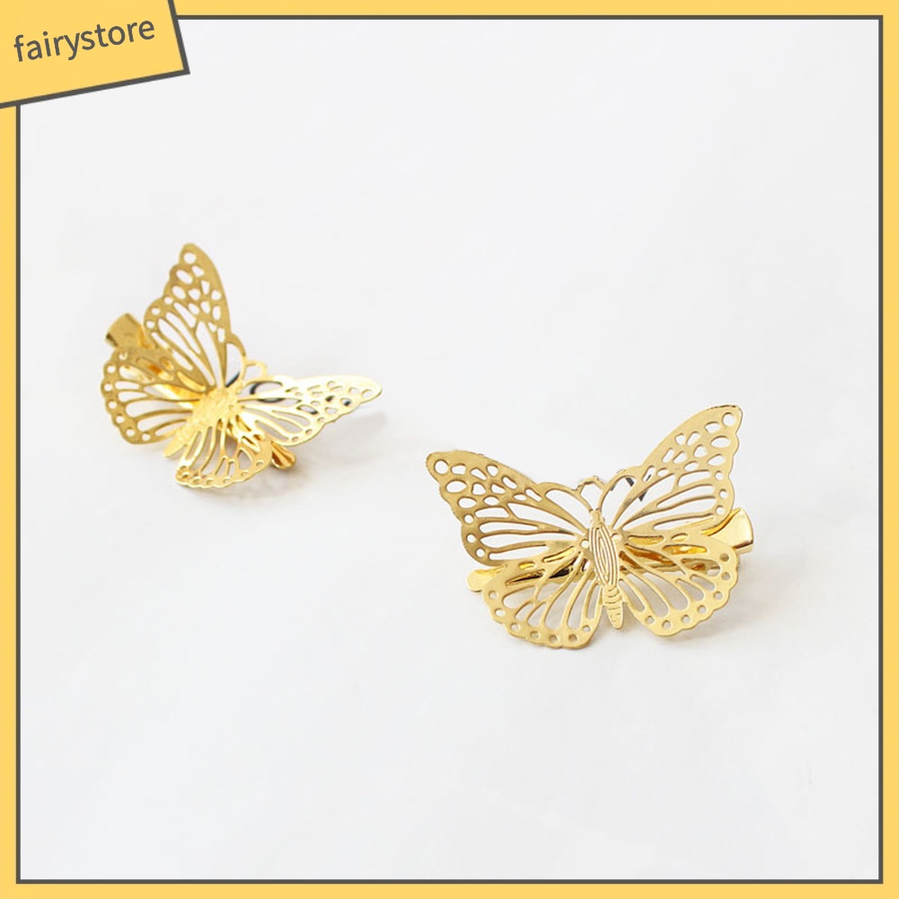 Kẹp tóc kim loại hình bướm bắt mắt thời trang cổ điển