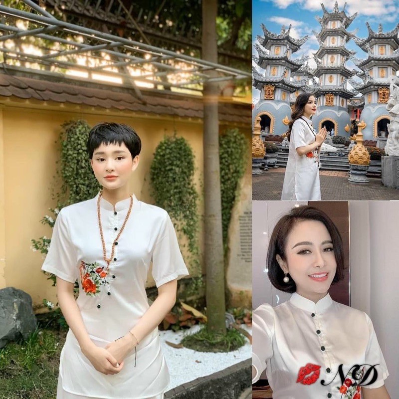 [Mã WASTCOOL giảm 15% tối đa 50K đơn 99K] Đồ Lam Đi Chùa PR028 Vải Lụa Cao Cấp Thêu Hoa Dây Thắt Cực Đẹp | BigBuy360 - bigbuy360.vn