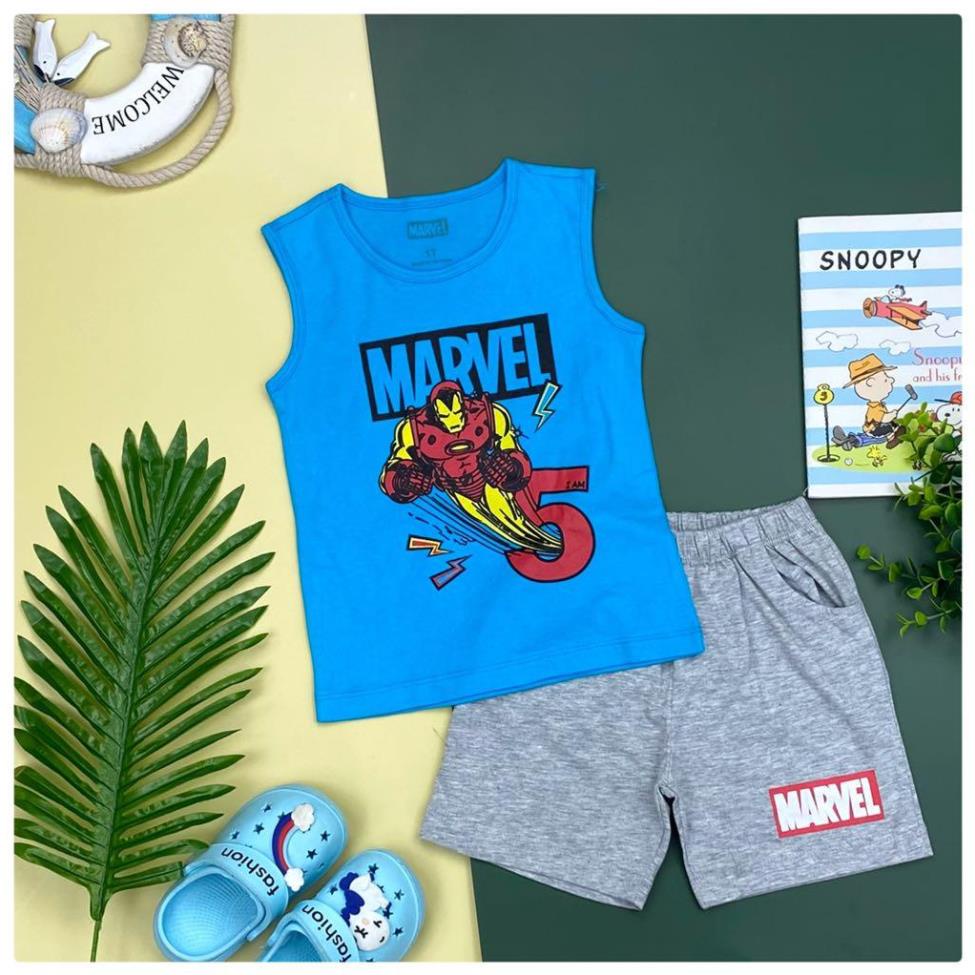 Bộ quần áo bé trai litibaby in hình vũ trụ siêu anh hùng. Mã BMVDSN01