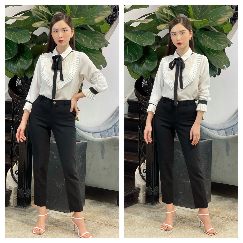 Quần vải dáng côn ôm công sở -HBQ1