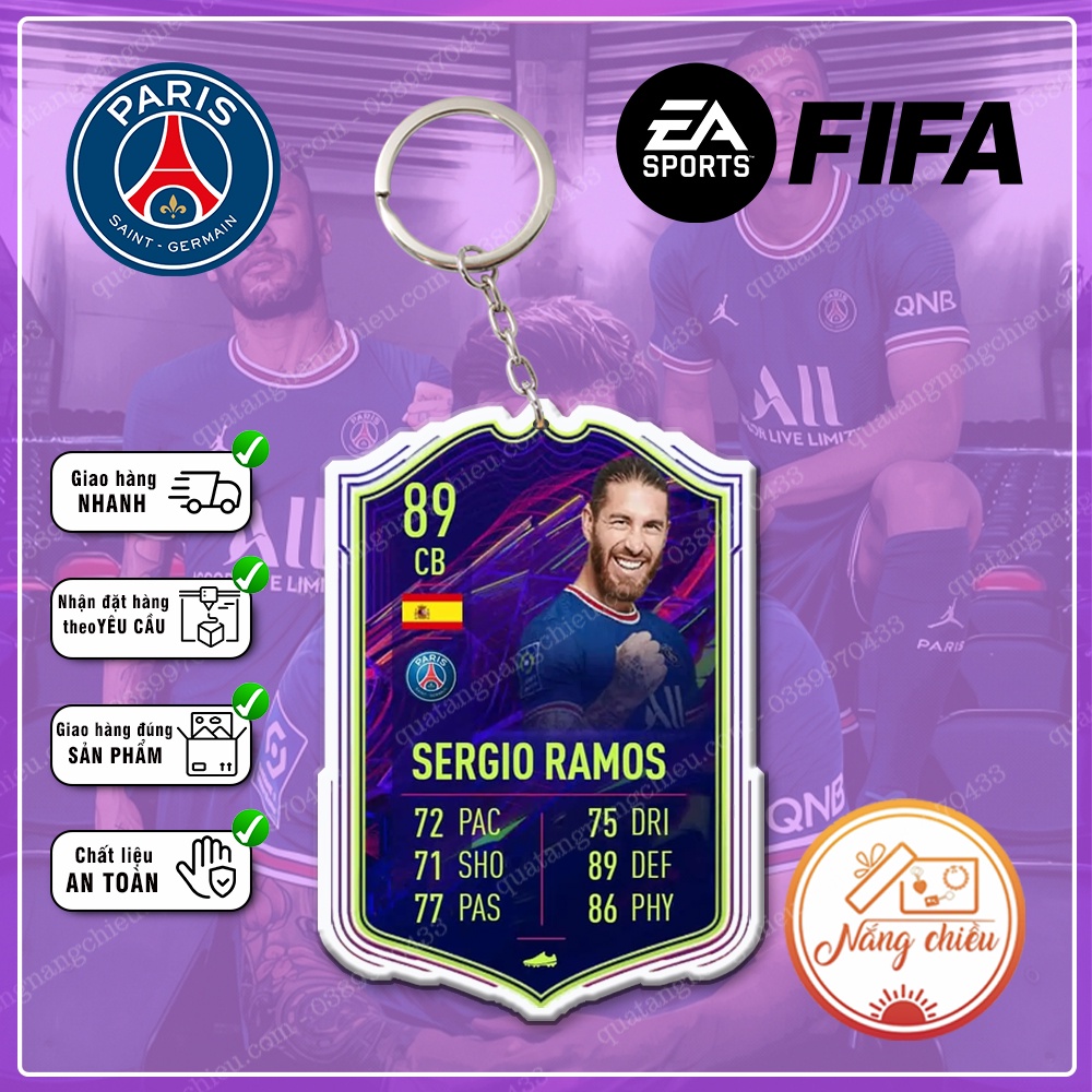 Móc Khóa Ramos, thẻ cầu thủ bóng đá - Thiết kế với mọi cầu thủ ☘️MÓC KHÓA THẺ CẦU THỦ☘️