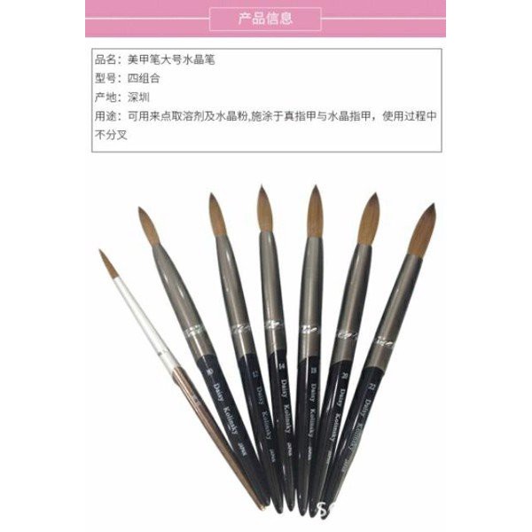 Cọ đắp form móng bột KONISKY GERMANY số 12,14 - 100% lông chồn Thiên Di Nail