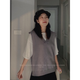 Áo gile len trơn cổ V basic ( Ảnh thật )