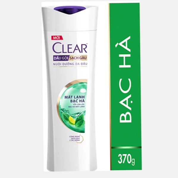 Dầu gội sạch gàu Clear mát lạnh Bạc Hà 340g