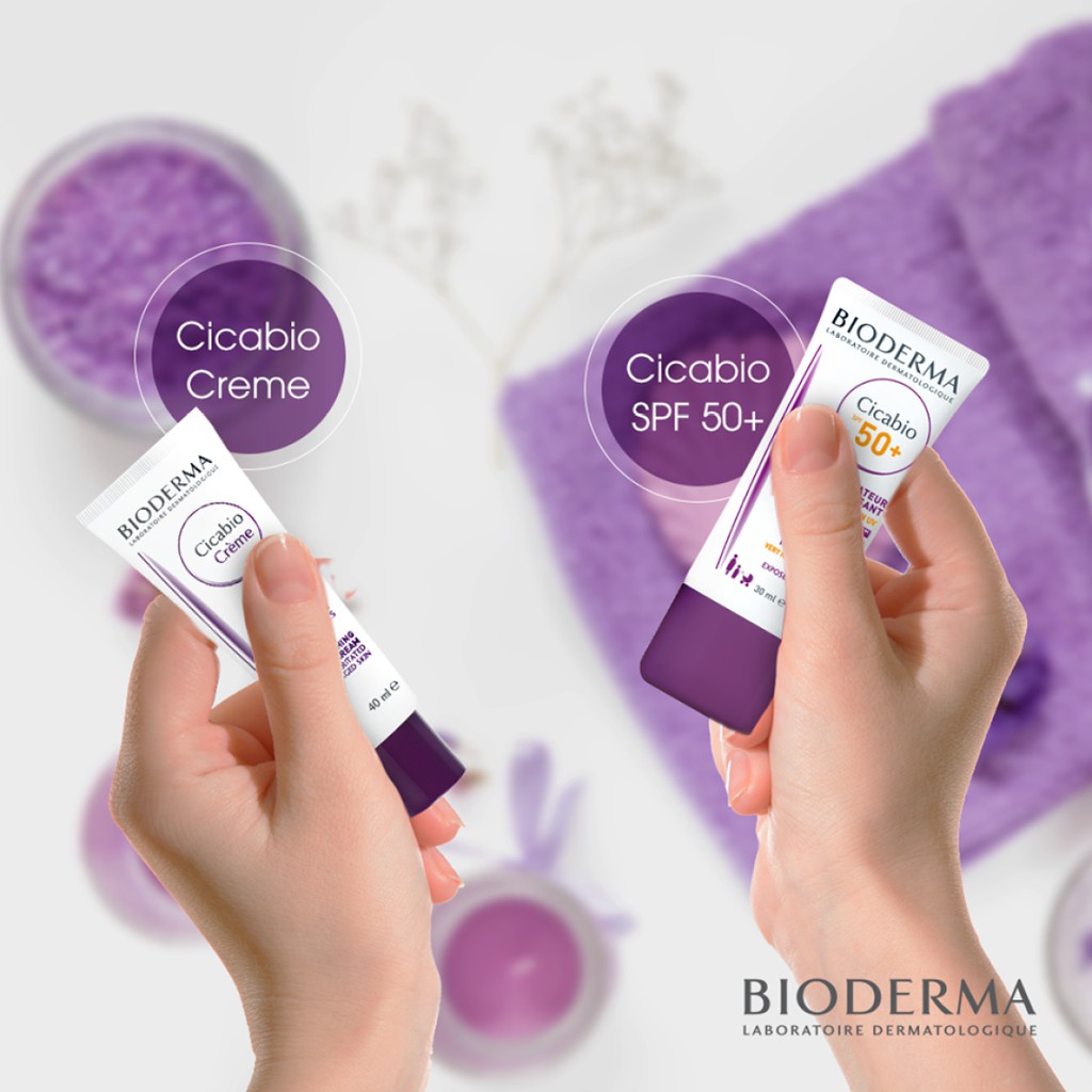 Kem Dưỡng Ẩm, Phục Hồi Và Chống Nắng Dành Cho Da Tổn Thương Bioderma Cicabio Crème SPF 50+ 30ml