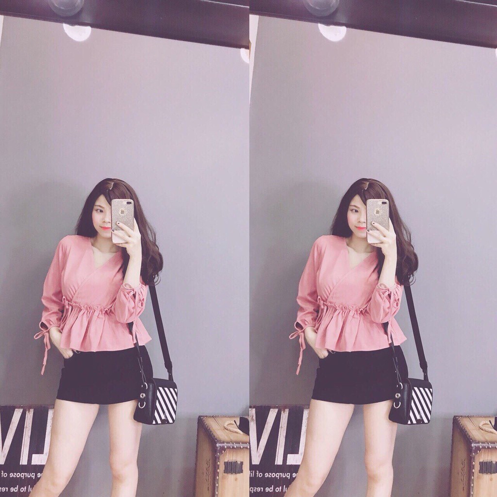 Áo peplum buộc nơ hàng Quảng Châu đang cực hot