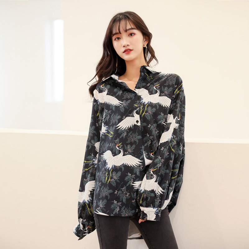 Áo sơ mi tay dài dáng rộng phong cách thời trang unisex cá tính 09