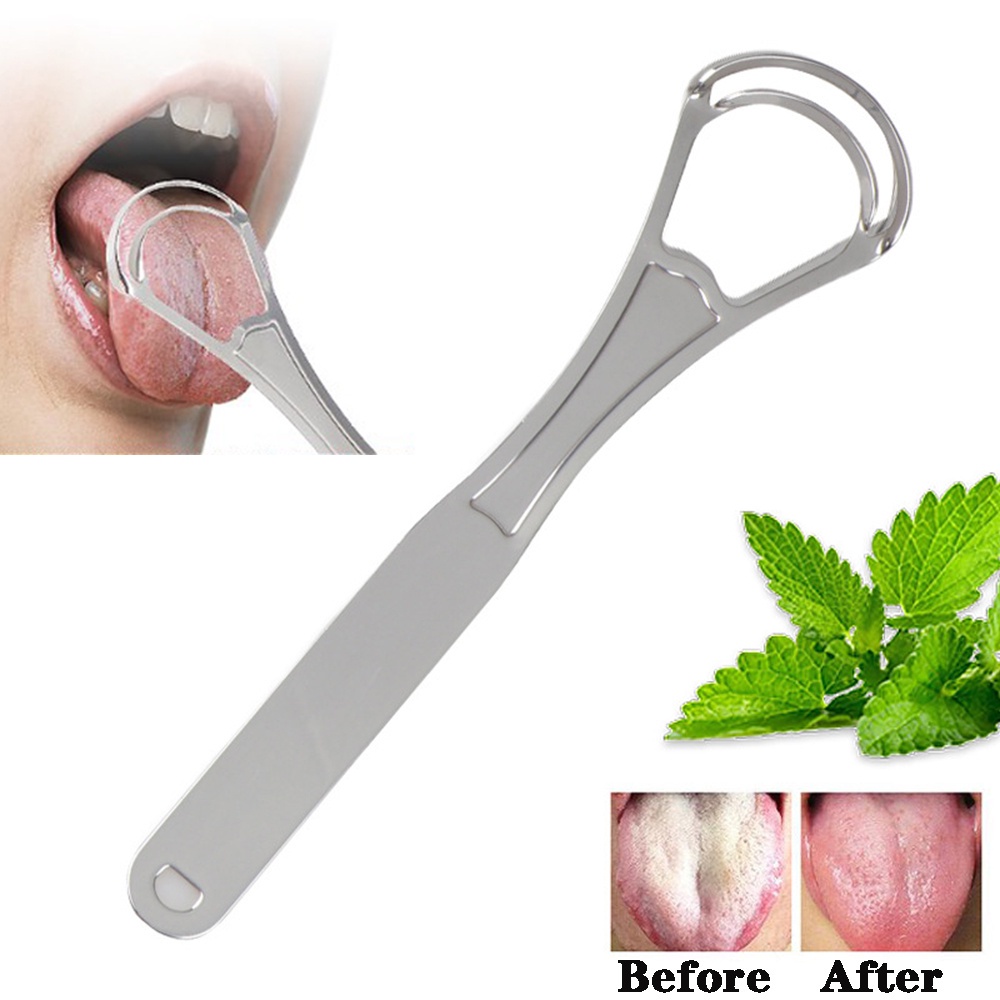 [Hàng mới về] Dụng cụ cạo lưỡi hai lớp bằng thép không gỉ thân thiện với môi trường