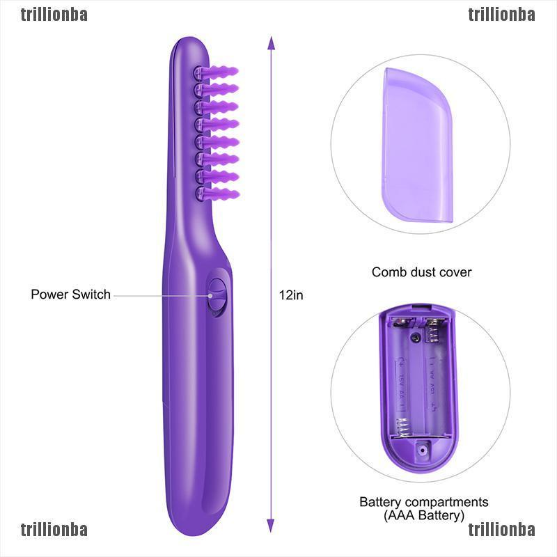 （trillionba）Electric comb Women Hair Wet or Dry Tame The Mane Electric Detangling Brush