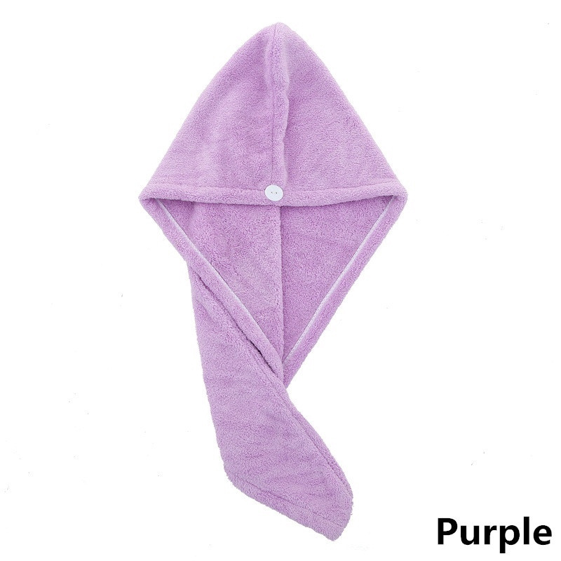 Microfiber Strong Water Absorbing Microfiber Dry Hair Towel Wrap Shower Cap Candy Color Girls Bathroom Accessories