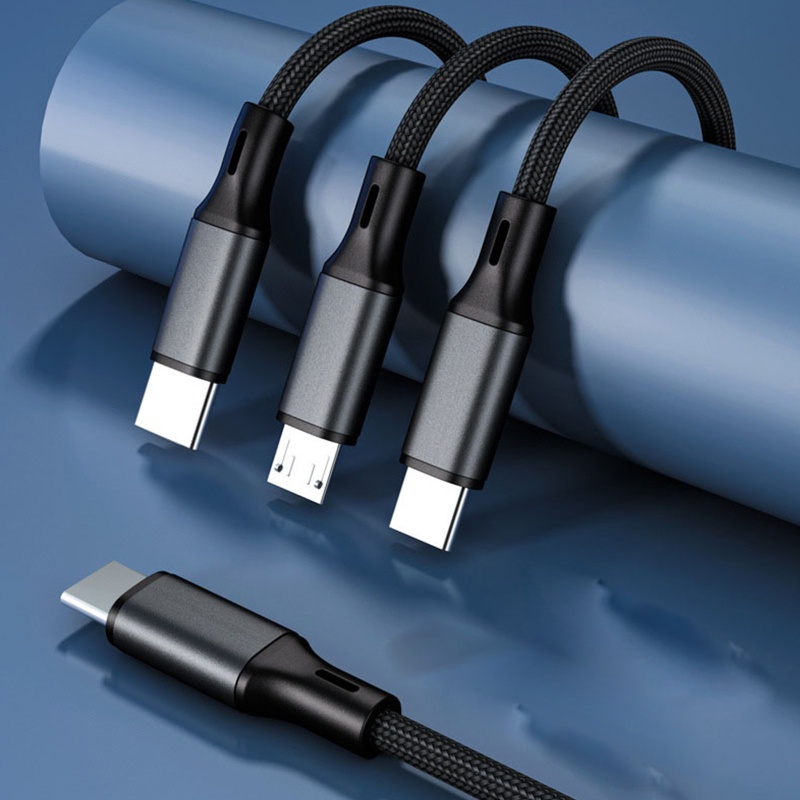 Dây Cáp Sạc Nhanh USB Loại C / Micro USB 2A 3 Trong 1 Thông Dụng