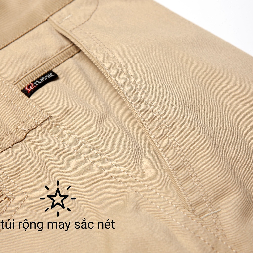 Quần kaki nam trung niên ống suông THÁI KHANG vải cotton dày mềm mặc thoải mái form rộng QKAKI21