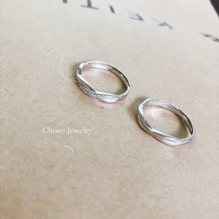 Nhẫn đôi xoắn đá Choco Jewelry