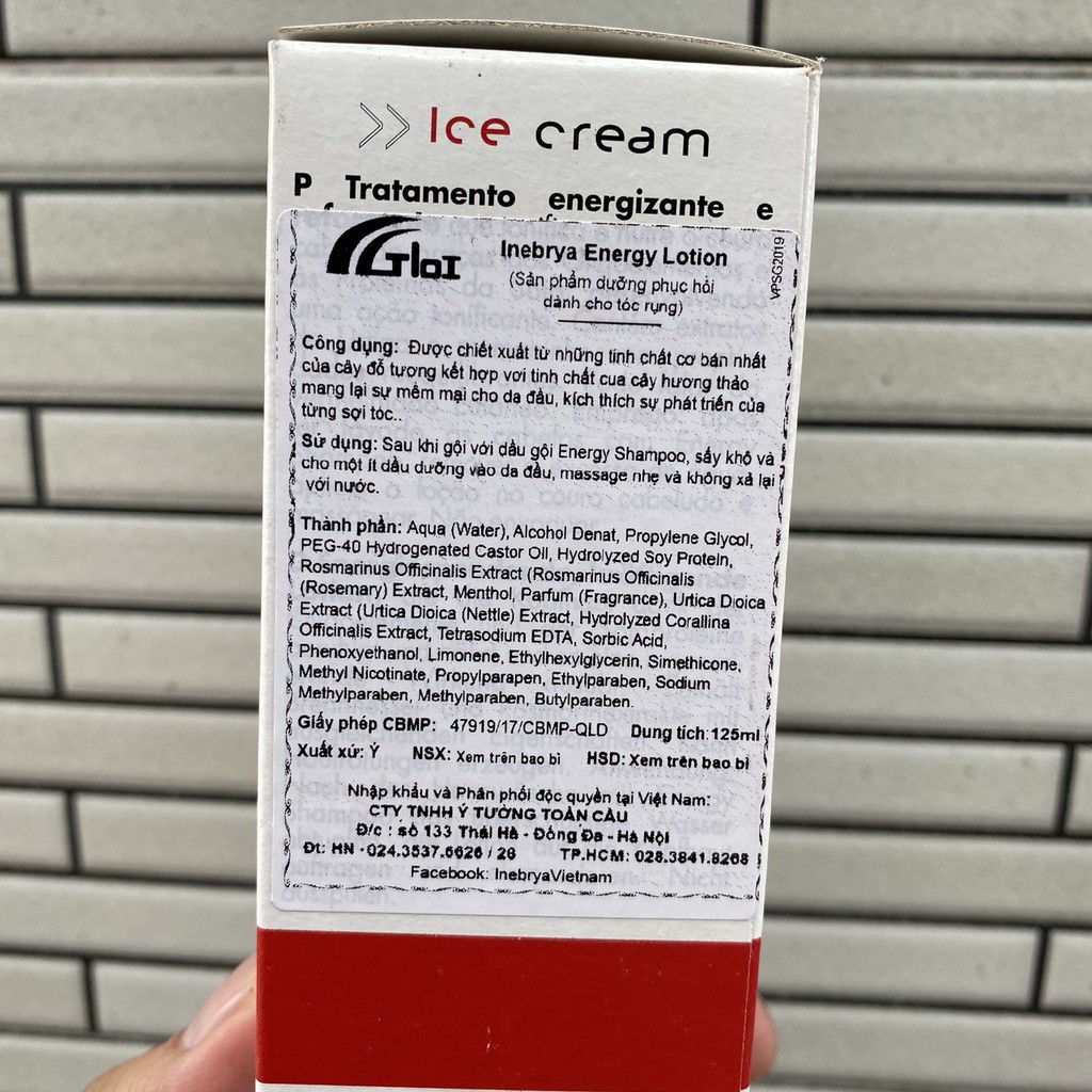 Serum chống rụng tóc Energy Lotion Inebrya Ice Cream 125ml