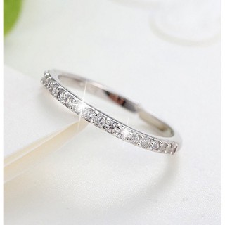 Nhẫn bạc 1 hàng đá 💍 nhẫn bạc dải đá nữ