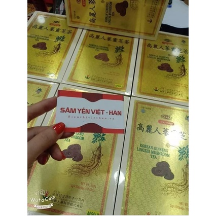 TRÀ HỒNG SÂM LINH CHI HÀN QUỐC, HỘP GỖ 300G