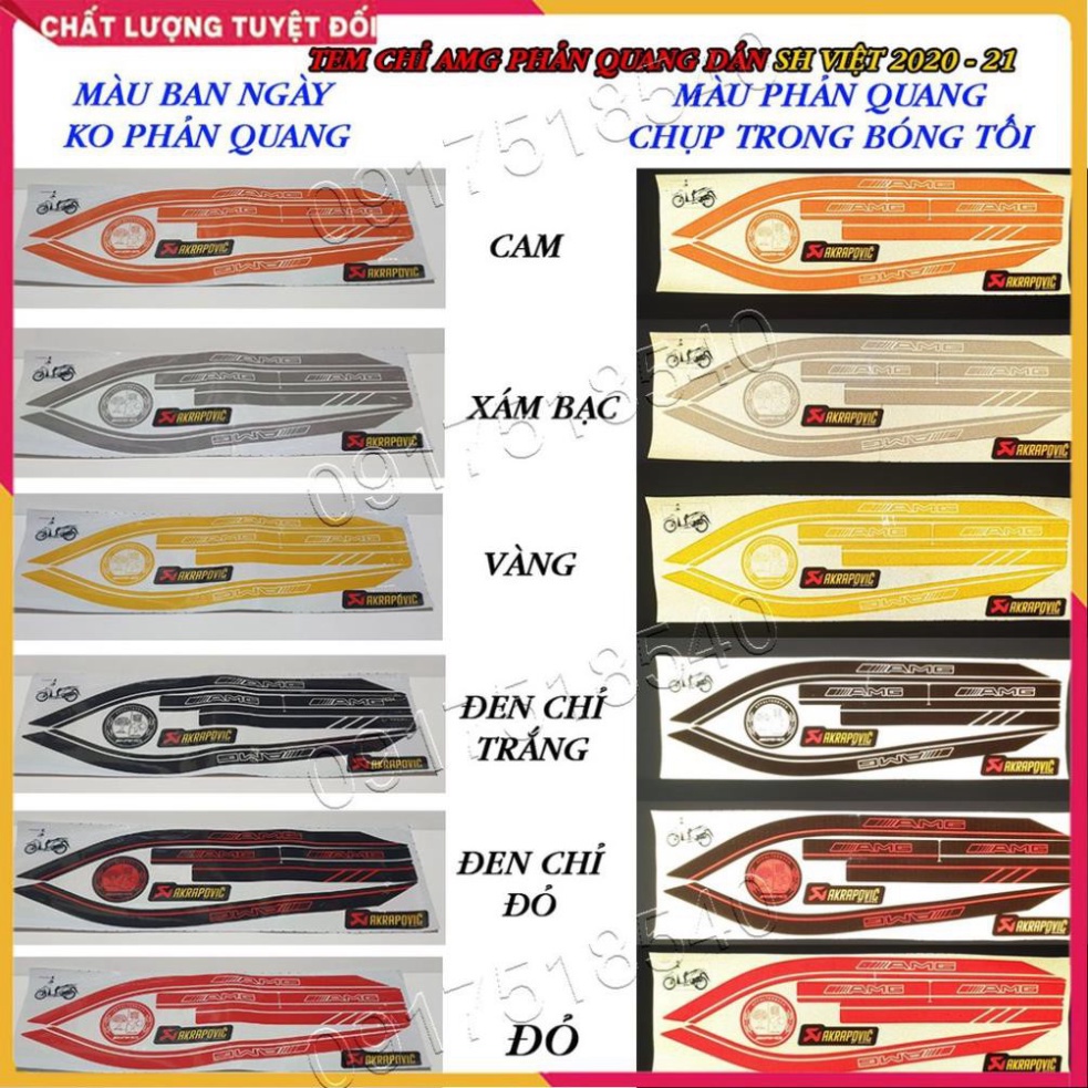 Tem Chỉ AMG Phản Quang 3M Dán SH Việt 2020 - 2021 (Loại 1) Ảnh thật Sp