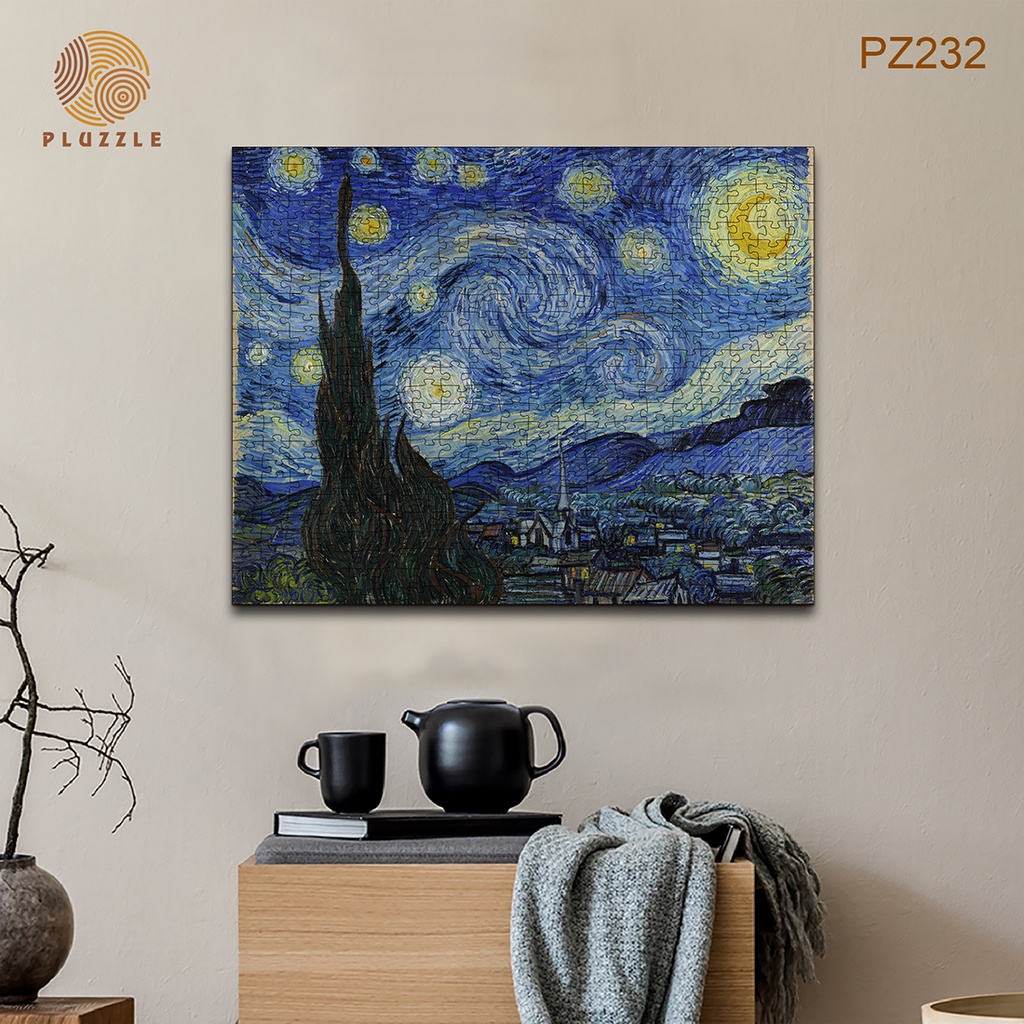 Bộ Xếp Hình Gỗ Thông Minh PLUZZLE hình 500 miếng ghép - PZ232 - Đêm đầy sao The Starry Night - De Sterrennacht
