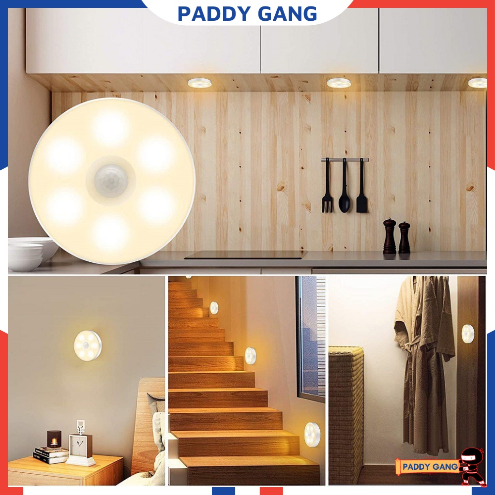 Đèn Led Cảm Ứng Dán Tường Cảm Biến Tự Động Sáng Khi Có Người, Đèn Cảm Biến Chuyển Động Sạc USB Tích Điện