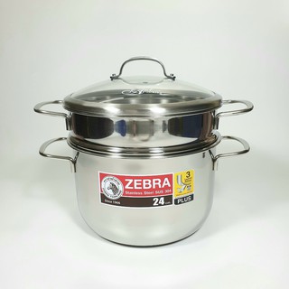 Bộ nồi xửng nắp kiếng zebra 24cm 6,2l extreme infinity-163640