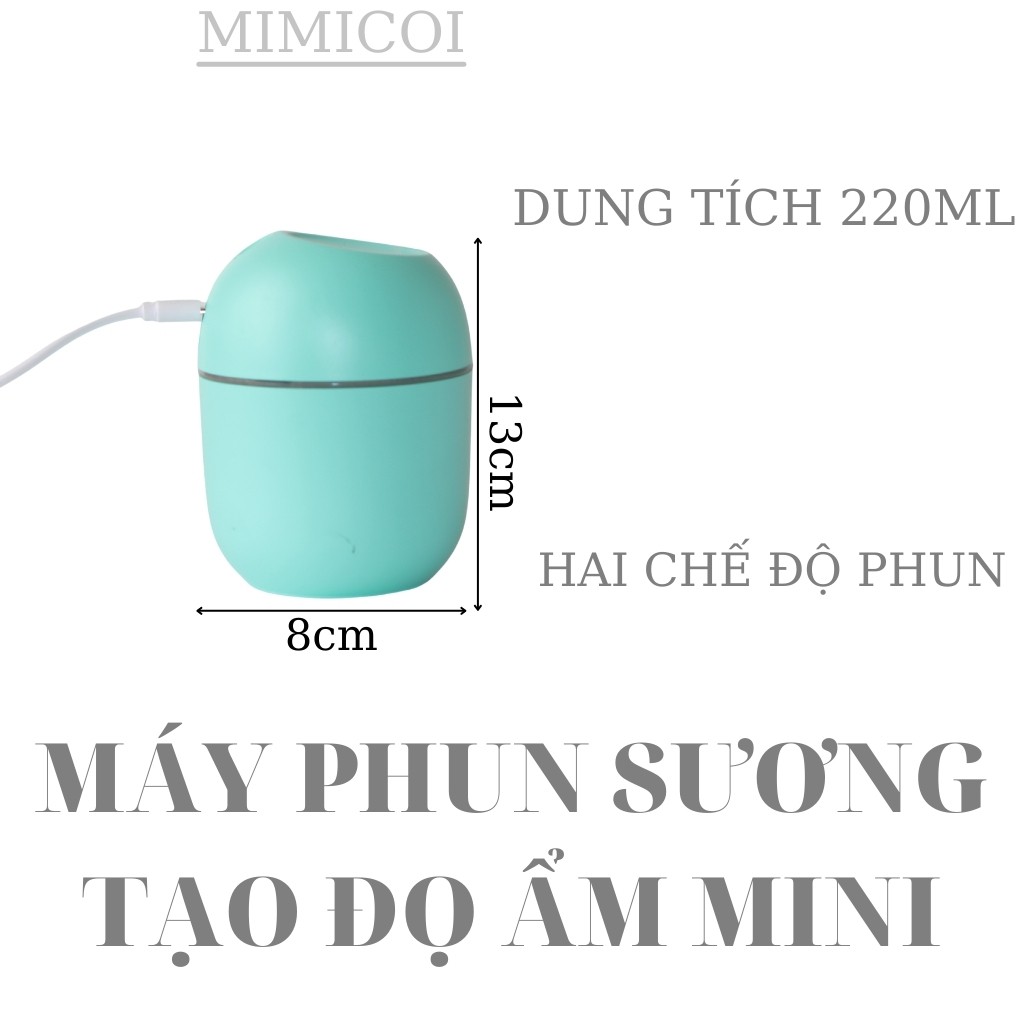 Máy phun sương tạo độ ẩm mini 2 chế độ phun dung tích 220ml