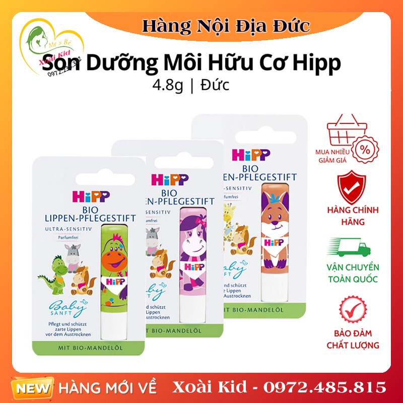 [Hàng nội địa Đức đủ bill] Son dưỡng môi trẻ em HiPP của Đức