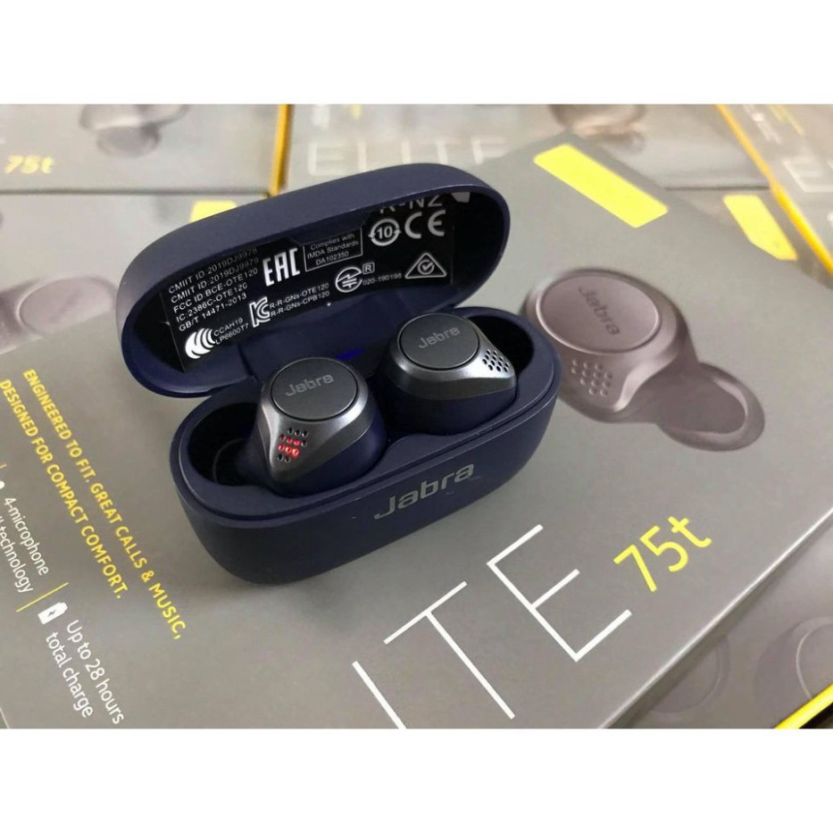 Tai nghe bluetooth không dây giá rẻ nhét tai JABRA 75T siêu Bass chống bụi chống nước đàm thoại thời gian lên đến 28h