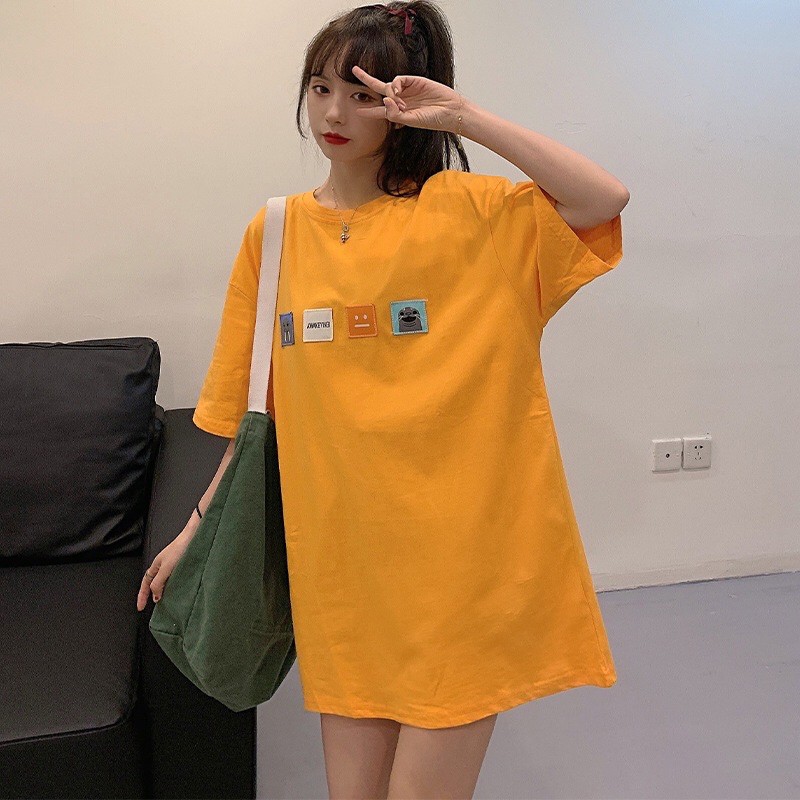 [CÓ ẢNH THẬT] Áo thun tay lỡ form rộng unisex - oversize phông 4 logo.