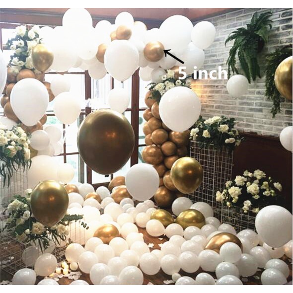 Set 10 Bong Bóng Cao Su 5 Inch Ánh Kim Loại Dùng Trang Trí Tiệc Sinh Nhật/ Đám Cưới