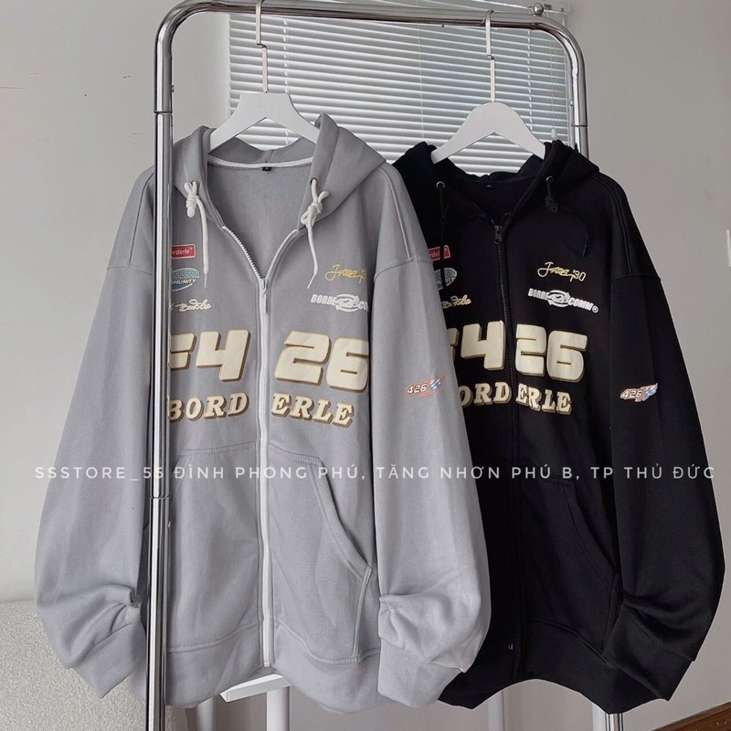 Áo Khoác Nỉ F4-26 Nữ - Hoodie khoá zip dáng rộng tay bồng chất nỉ ngoại dày đẹp Ulzzang